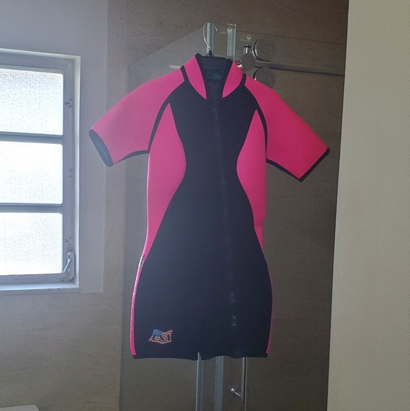 SOLD!!Harvey's Black & Pink Neoprene Scuba Diving Wetsuit Shorts Women’s X-Large - Picture 5 of 10
